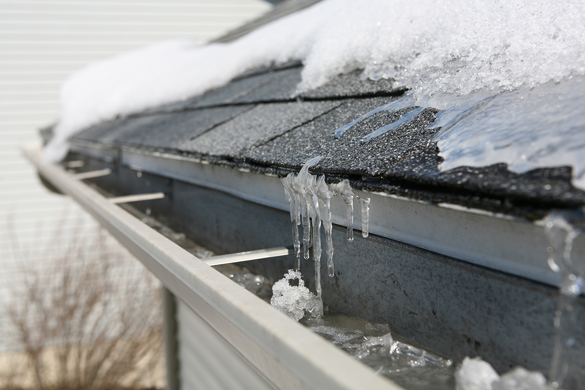 ice on roof and gutters