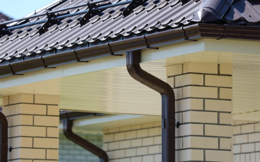 house roof gutter brick wall